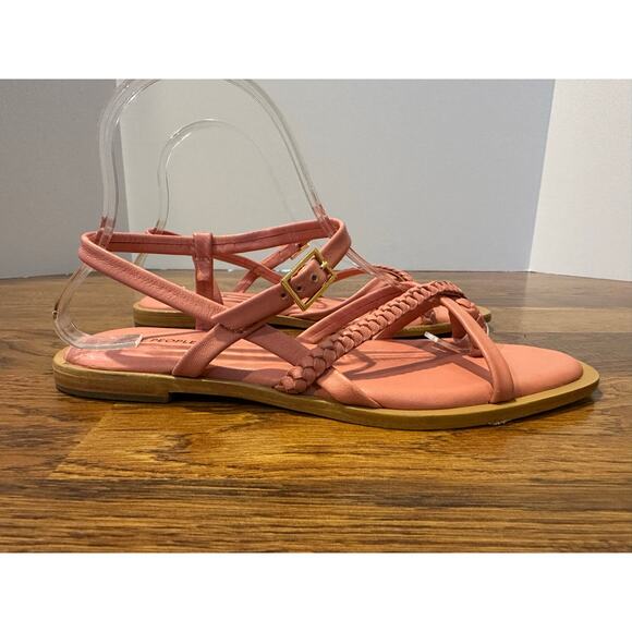 Free People Women's Sunny Day Braided Leather Sandals – Pink – Size 8.5 - Picture 2 of 9